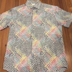 🎨 Robert Graham Modern Americana Short Sleeve Button Up – Men’s Large 👕